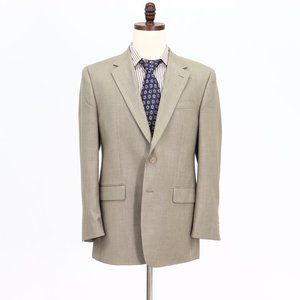 Chaps 40R Beige Solid 2-Button Sport Coat Blazer Jacket B092